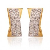Designer Earrings with Certified Diamonds in 18k Yellow Gold - ER0315P